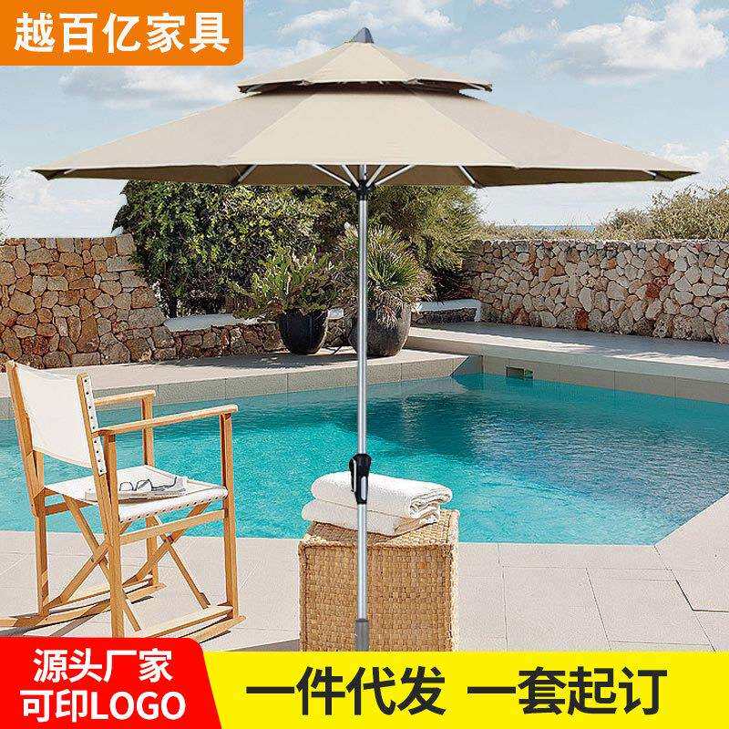 中柱伞庭院户外遮阳伞阳台花园室外咖啡厅奶茶店摆摊伞合金伞骨