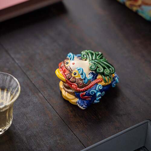 家NWZ招财三l足金蟾件貔貅茶宠摆交趾陶客厅居茶玩茶桌配件送礼定
