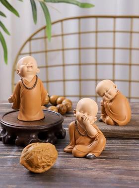少林寺小和尚创意家居摆件树脂工艺品桌面客厅软装装饰品节日礼品