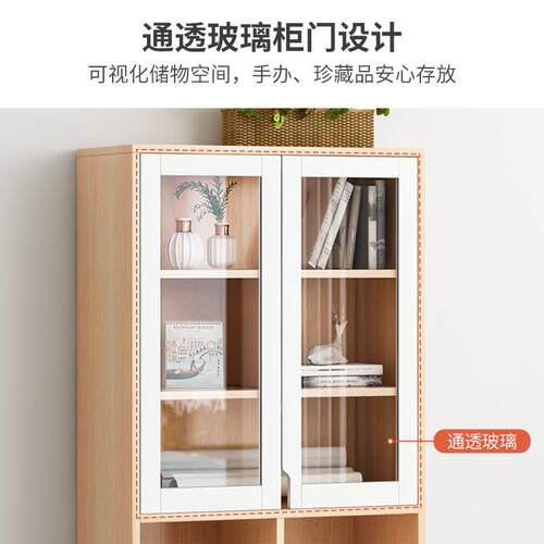 白色欧式长40/60/80宽30*183办公文件资料柜家用玻璃门储物柜书柜