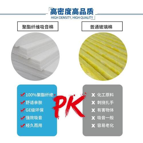 阻燃高密度隔音棉226t墙体填充消音棉超强专室k内v用聚酯纤维吸音