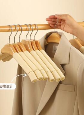 安琴服装店衣架女装衣挂无痕不起包衣服撑加粗实木防滑衣架现货