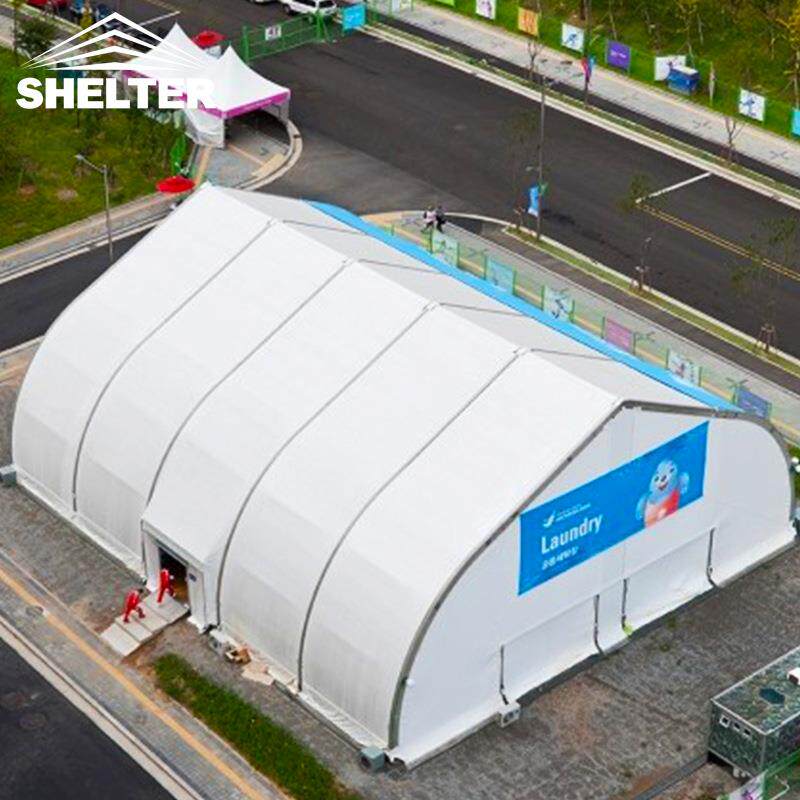 跨境出口赛尔特大型篷房建筑装配式铝合金蓬房户外桃型体育馆篷房