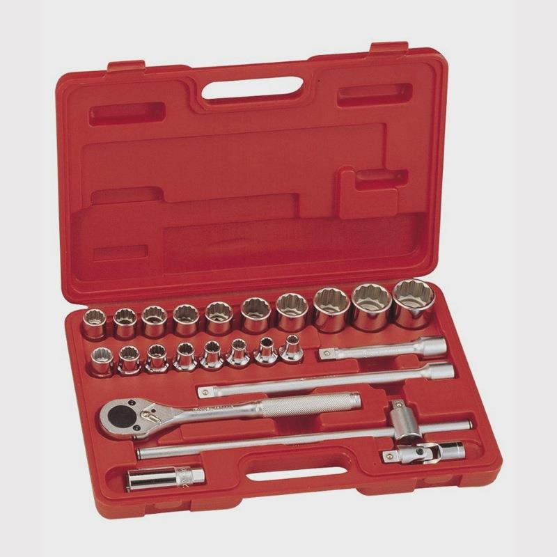 GENIUS天赋进口工具1/2"系列24件套12角英制套筒扳手组TW-424S