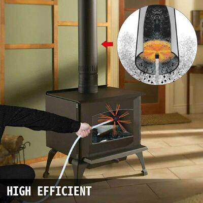 Efficient Chimney Flue Sweep Whip Cleaner 10FT Flexible Rod