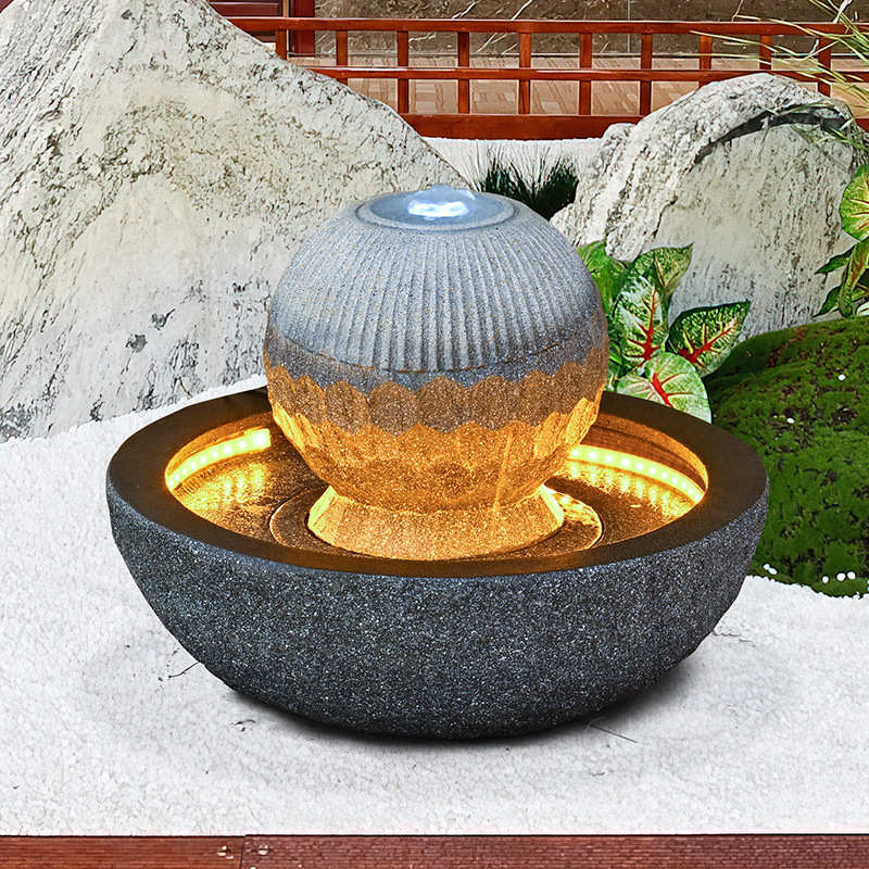 流水摆件简约落地所景观会礼循环水大堂喷泉酒店现代开业庭院花园