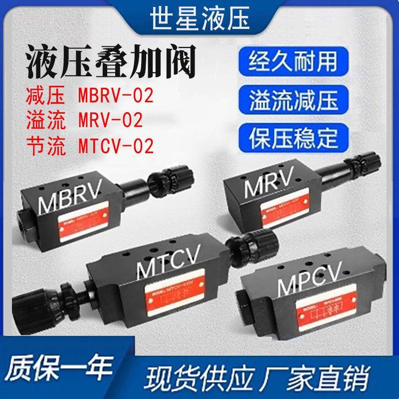减压阀02、03系列MBRV叠加式减压阀液压调节阀压力调压阀