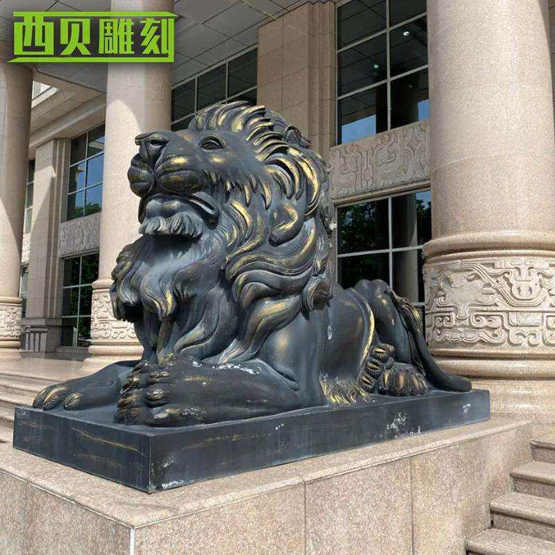 铸铜欧式汇丰狮子雕塑 大型纯铜故宫铜狮子公司小区门口景观摆件
