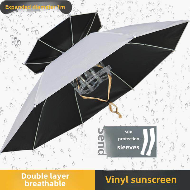2025钓鱼伞帽头戴式阳伞超轻透气头伞帽防紫外线男女夏季防晒