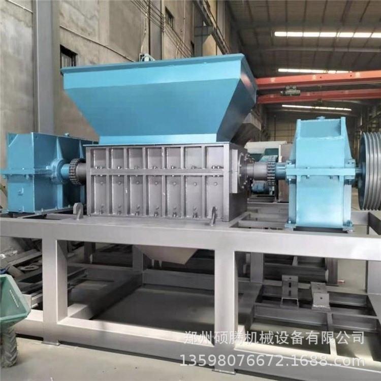 稻草破碎撕碎机 双轴木段撕碎机 隔热保温棉撕碎机钢化玻璃撕裂机