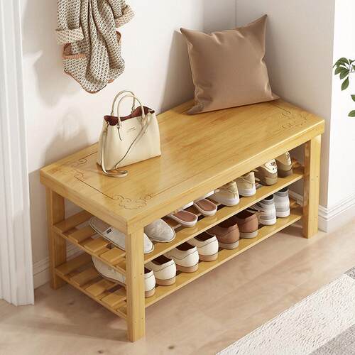 Shoe rack integrated shoe changing stool for home use, doors