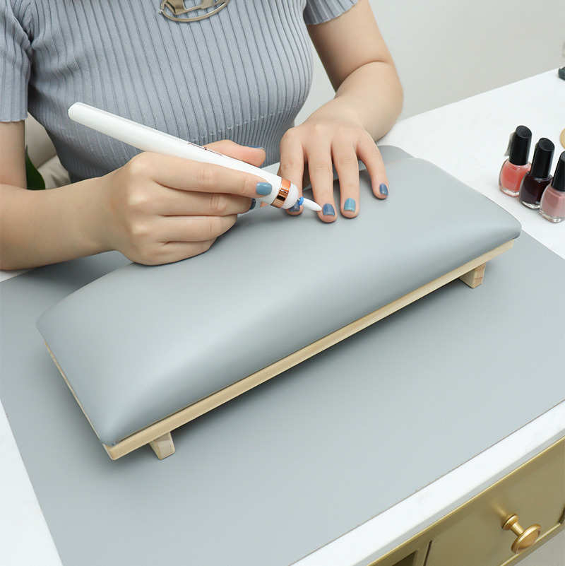俄式轻奢美甲手枕套装手枕垫桌垫高级原木皮质防污美甲店专用工具
