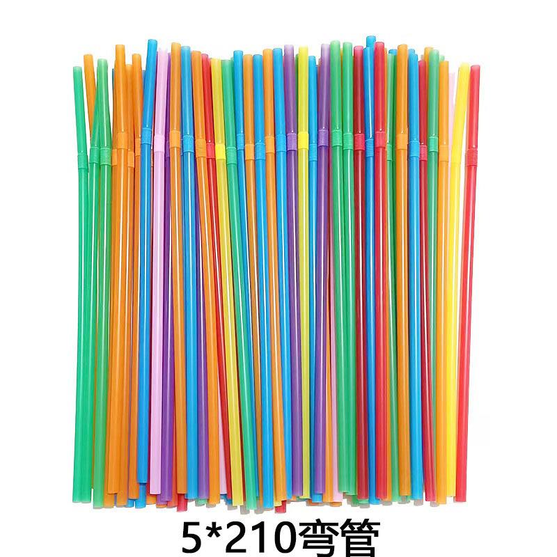 一次性彩色艺术弯管饮料吸管创意粘贴画K幼儿园儿童手工diy细直管