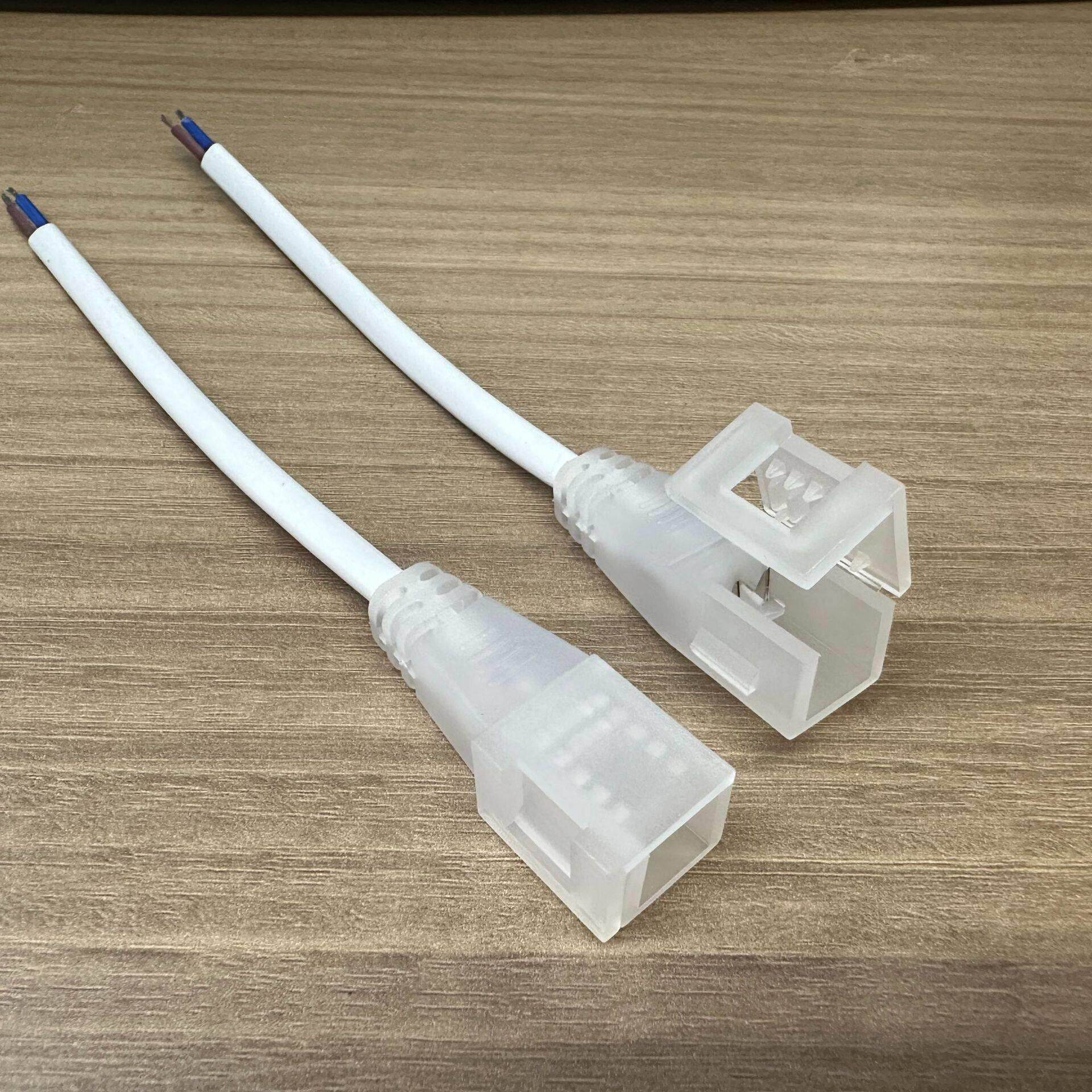 雷泰一体挤出硅胶灯带免焊接头前接头配件对接头中间接连接器厂