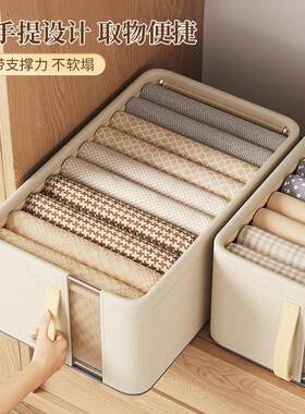 牛津布网纱钢架收纳盒可视桌面收纳盒家用衣柜收纳装衣服收纳箱