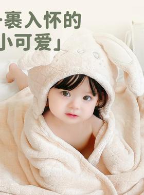 儿童浴裹WLQ巾斗浴篷珊瑚软绒加厚吸水速干巾超带帽宝宝袍其他
