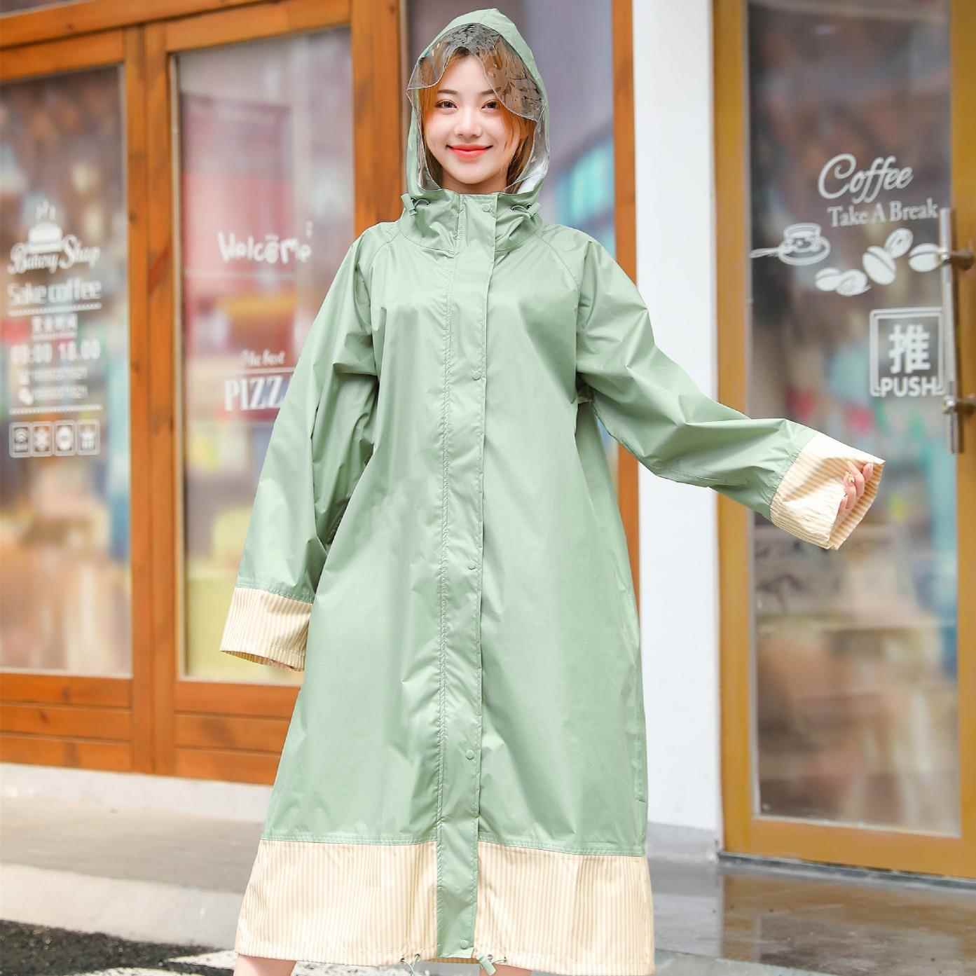 日本韩国时尚成人雨衣 宝妈大人户外旅游长款雨衣雨披 防大暴雨衣