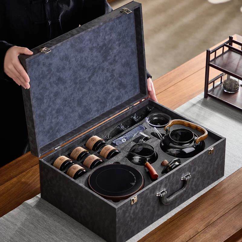 黑晶炉煮茶壶套组煮茶器新款乔迁礼带茶盘礼盒送礼功夫茶具
