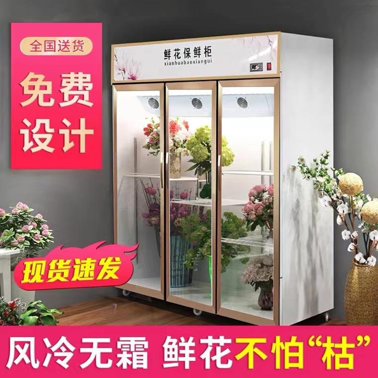 鲜花冷藏柜保鲜风冷立式双门花店花柜鲜花店商用展示柜冷藏柜冰柜