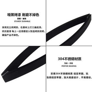 304不锈钢玻璃门大拉手哑黑门把手淋浴房洗手间拉手黑色440孔距