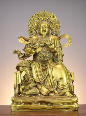 铜玄天上帝 真武大帝 祖师神像摆件家居玄武大帝铜像工艺品摆件