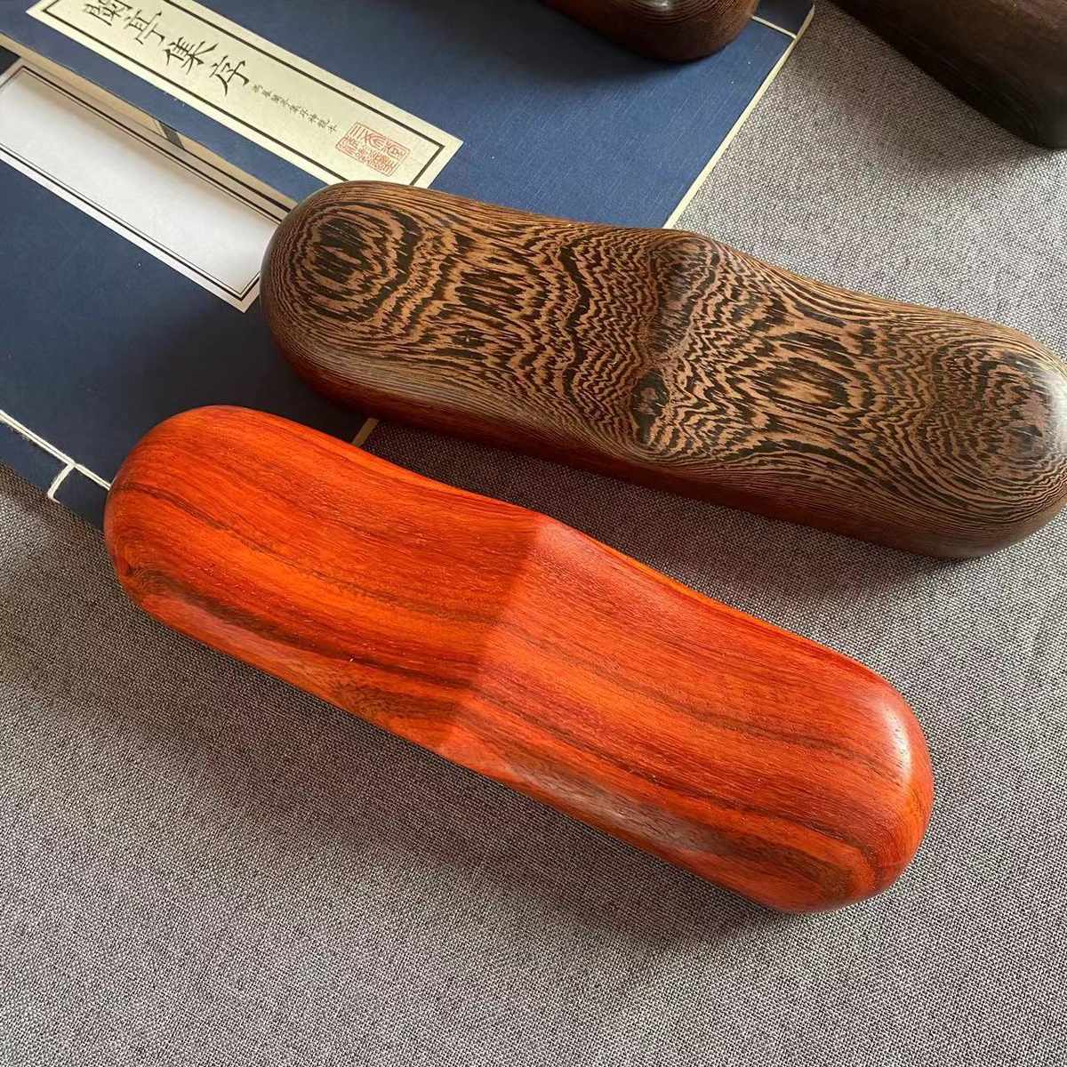 花梨木鸡翅木脉枕实木脉诊双手脉诊加长号脉枕手枕中医双手无漆礼