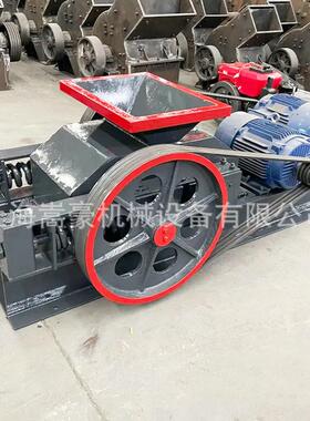 小型效对辊破碎粉机硬度矿材加石河卵石耐702火料辊式碎机厚辊圈