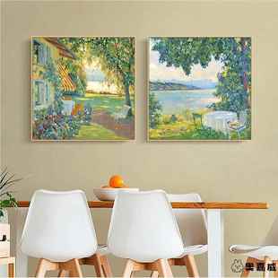 客厅装饰画名画餐厅走廊卧室床头挂画小众艺术风景人物油画挂画