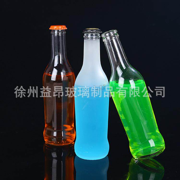 275ml透明鸡尾酒锐奥酒瓶蒙砂玻璃果酒瓶豆奶瓶印logo汽水瓶空瓶