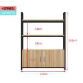 新款 书架落地厅简约层货架铁艺室书柜办公客钢木收纳简易架子置多