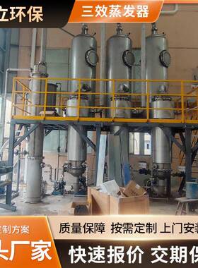 厂家三效降膜蒸发器直接热源加热蒸发装置600L高盐废水三效蒸发器
