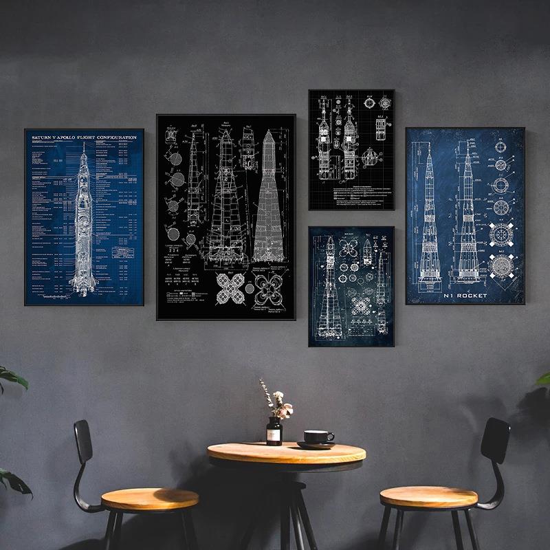 工业风飞机装饰画客厅卧室床头墙壁画轰炸机战斗机结构分解图挂画
