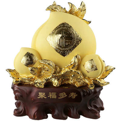 雅信工艺品祝寿礼摆件寿桃家居客厅电视柜摆饰送长辈大寿工厂批发