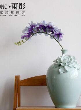 瓷花瓶鲜花瓶客插花瓶水培青水养厅家瓷居窄口装饰插yutong20花绿