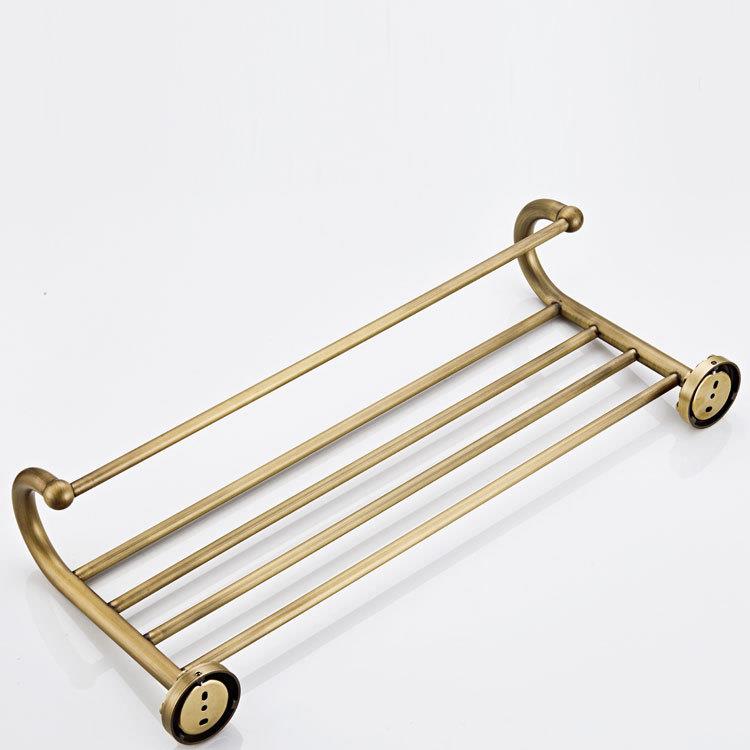 欧贝洁具墙装压花圆底盘仿F6103古艺色铜欧式拉丝新工款毛巾古杆