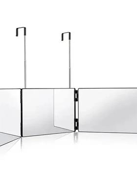 Retractable Adjustable Hanging Three Mirrors Makeup Folding