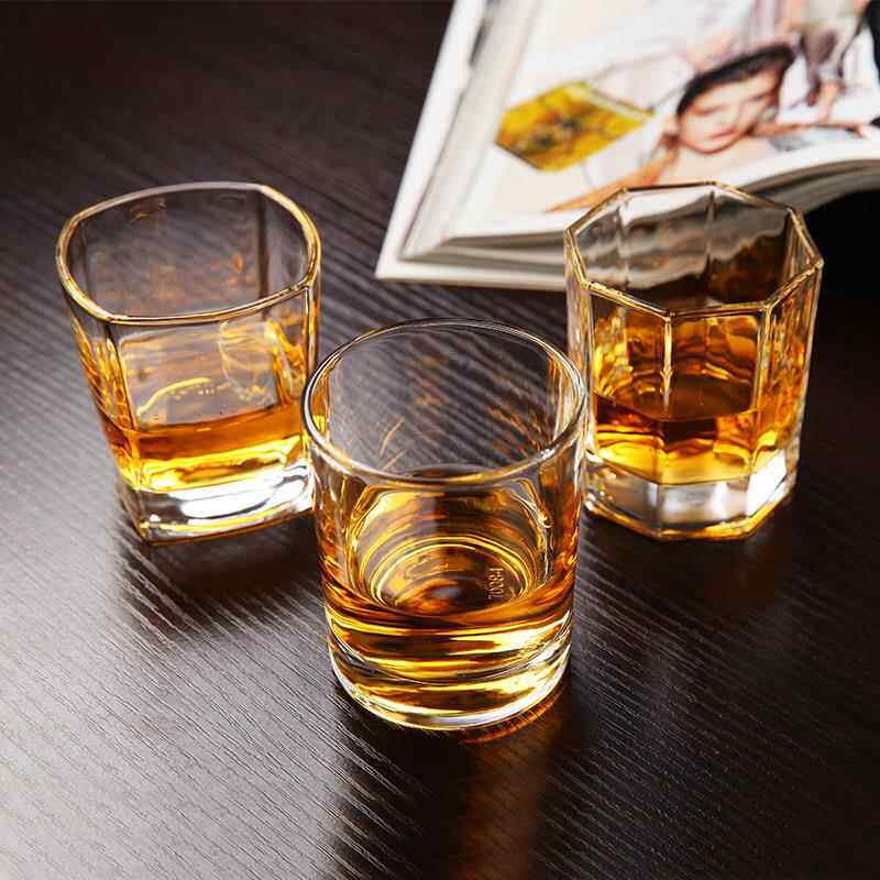 诚*六角杯玻璃杯子家用无盖水杯牛奶杯冷水凉水透明茶杯套装6只装