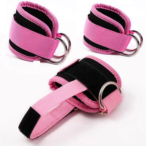 Fitness Ankle Straps Adjustable D-Ring Support Cuffs Gym Leg