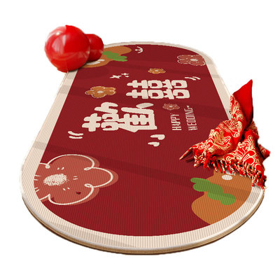 入户门结婚床边地垫喜庆装饰地毯