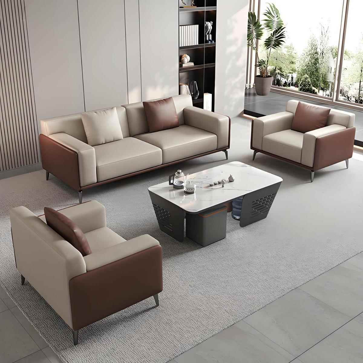 办公室休闲沙发商务接待会客洽谈室单三人位办公沙发简约茶几组合