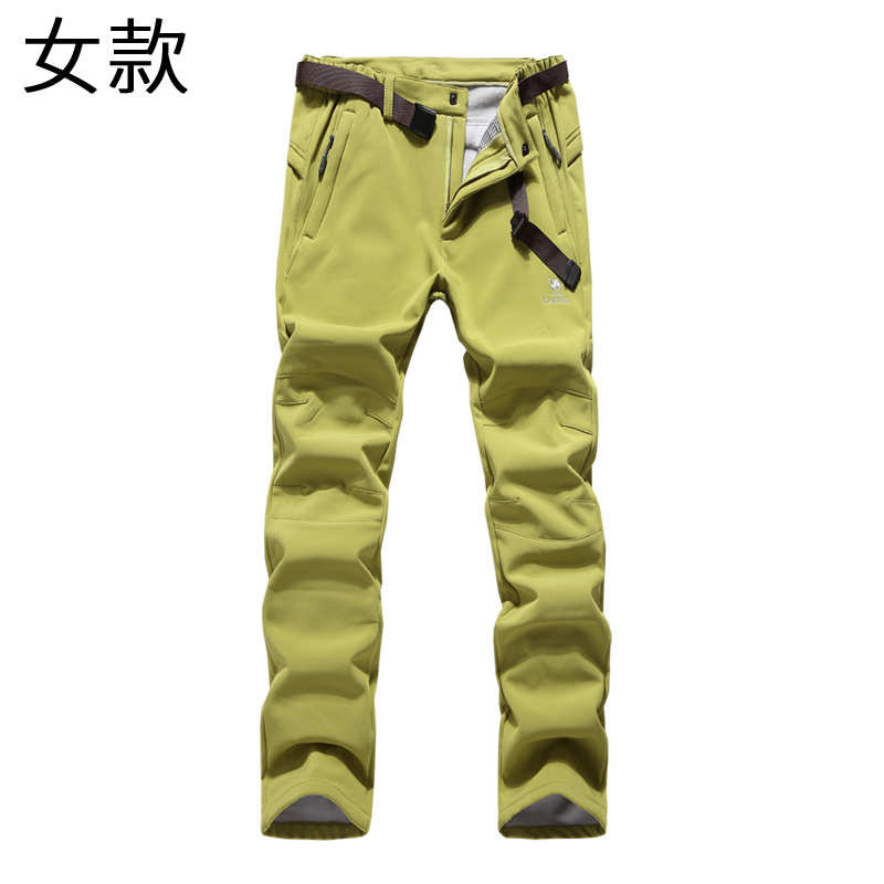 登山户外男女防风郊游加厚保暖裤新款加2018裤情侣旅行防寒绒冲锋