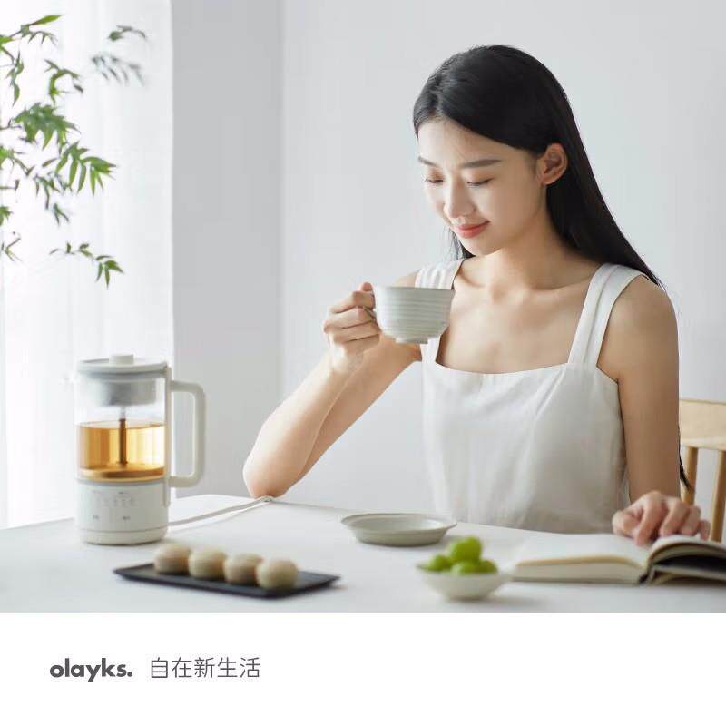 olayks欧莱克煮茶器喷淋式养生壶黑茶白茶泡茶壶家用自动蒸汽办公