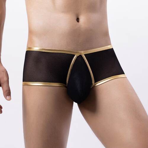 Men's mesh underwear low waist flat angle breathable