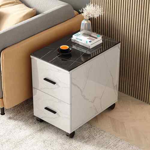 沙发边柜纳轻奢仿岩板客厅移边几简约现代茶几柜侧EEN边动储角物