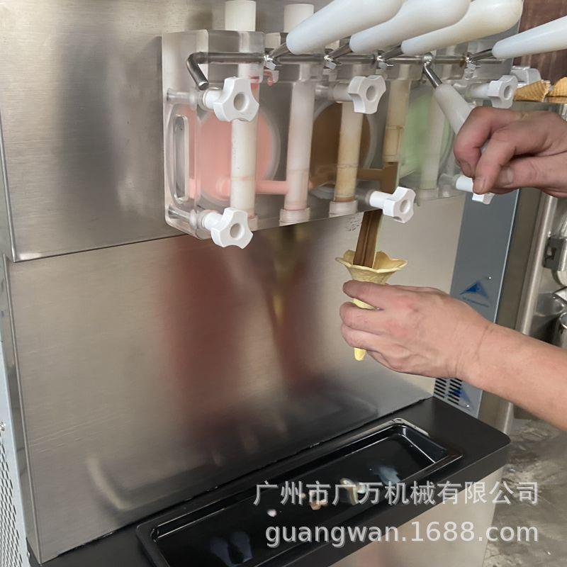 大产量冰淇凌机5头多口味彩色软冰淇淋机连续式生产冰激凌机