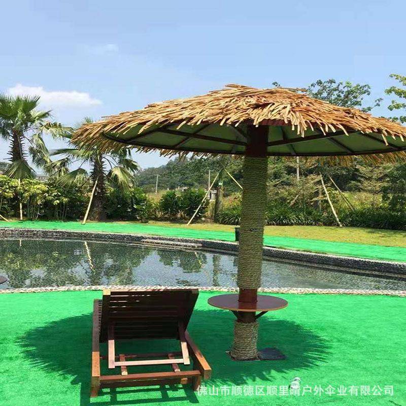 户外仿真稻草伞沙滩茅草遮阳伞旅游景区酒店别墅蘑菇太阳伞遮阳伞