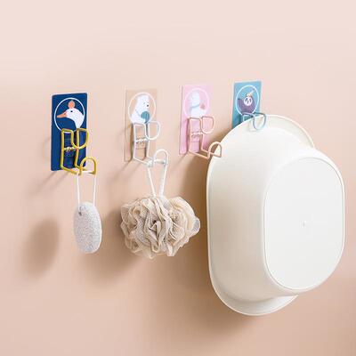 Wall-mounted basin hook for home bathroom, no drilling requi