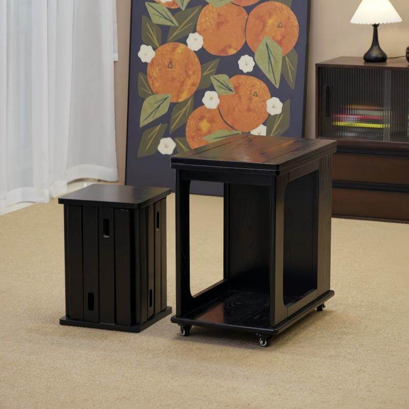 掼桌实木动边几茶蛋几客厅OIV移沙发柜阳台小推边车折叠简约多用