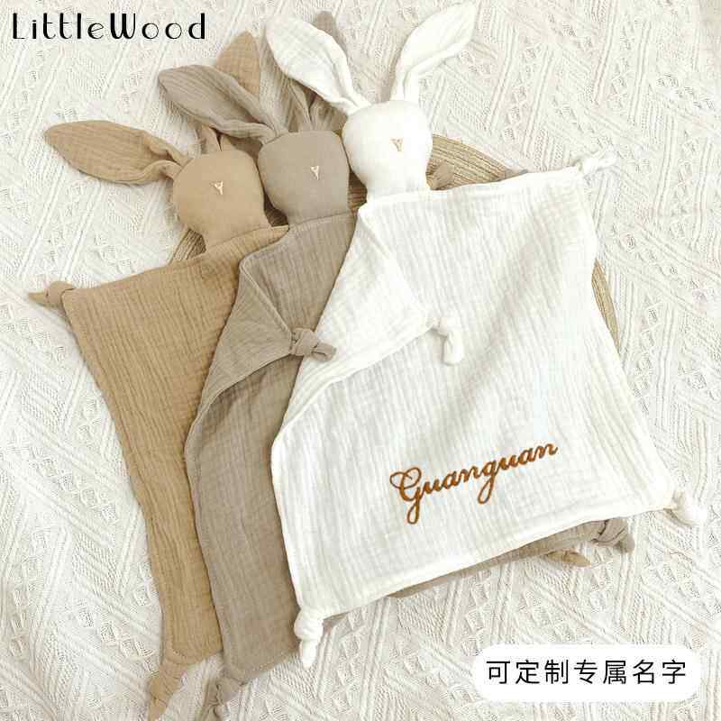 【可定制名字】LittleWood婴儿安抚巾纯棉纱布陪睡玩偶阿贝贝手帕