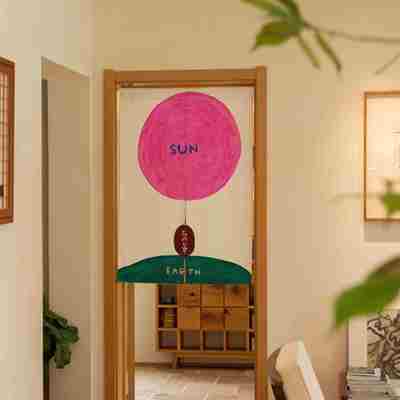 天地之间有shit 短帘半帘厕所专用门帘过道隔断帘屏风挂帘